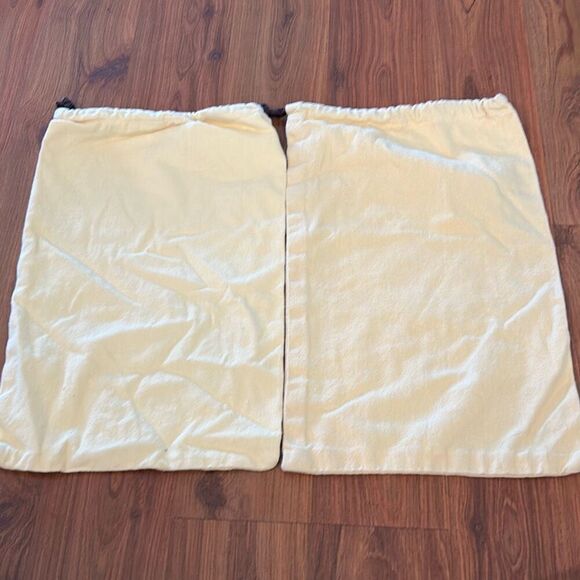 2 Louis Vuitton cream dust bag 8x 13 brown drawstring - Picture 2 of 4